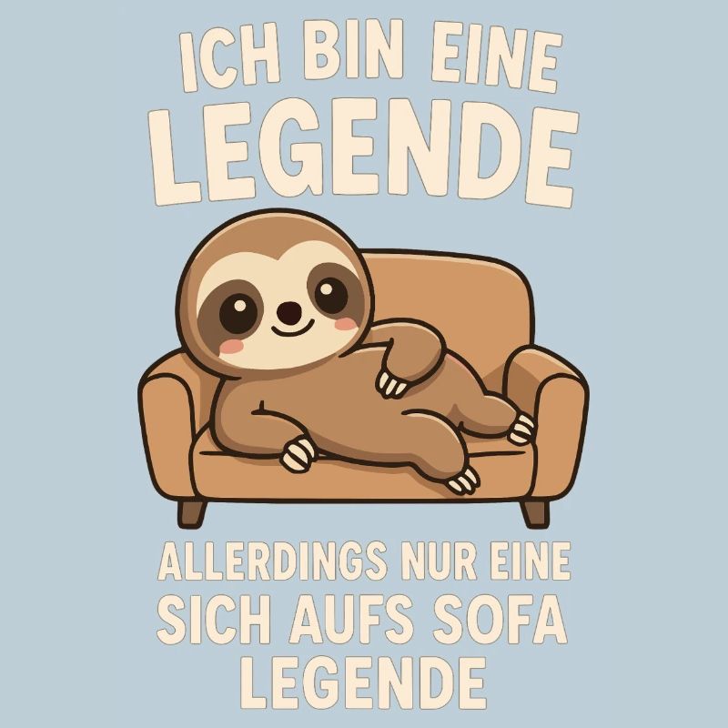 Faultier Sofa Legende Lustiger Spruch