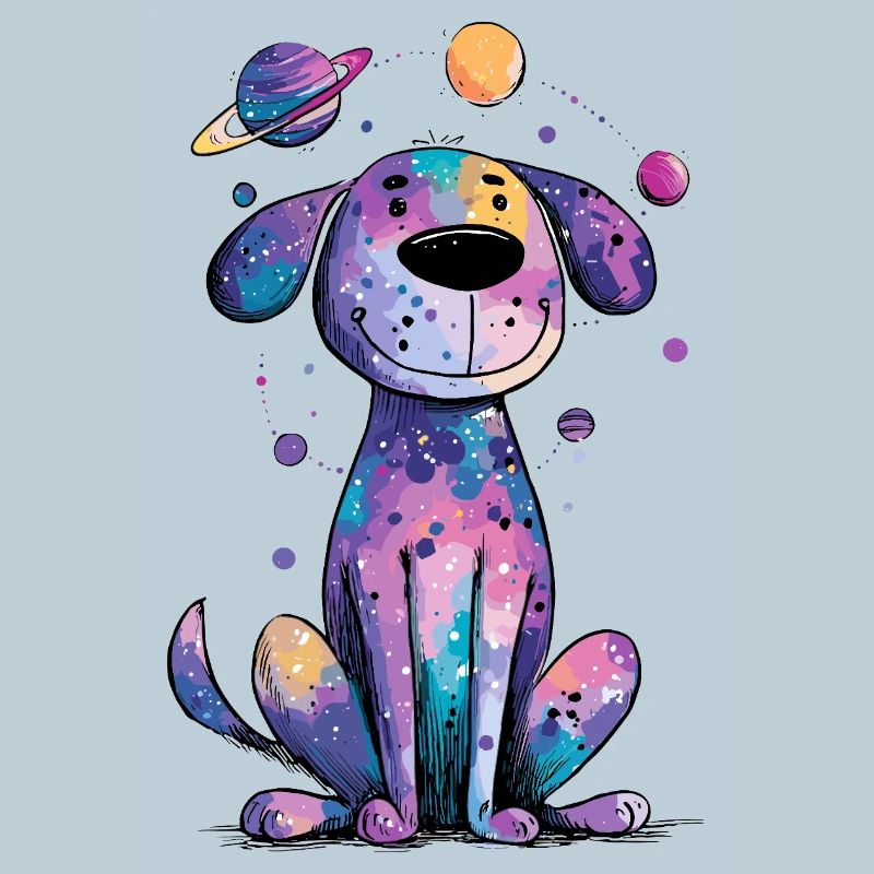 Chiot galactique dans l’espace