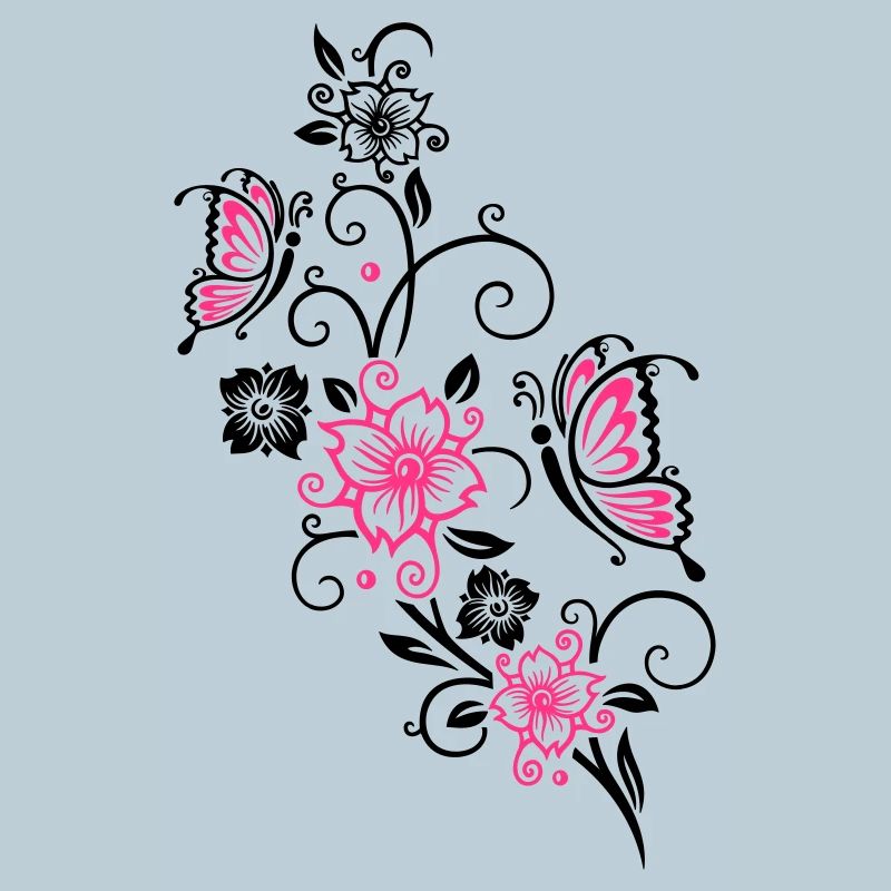 Cherry blossoms with butterflies