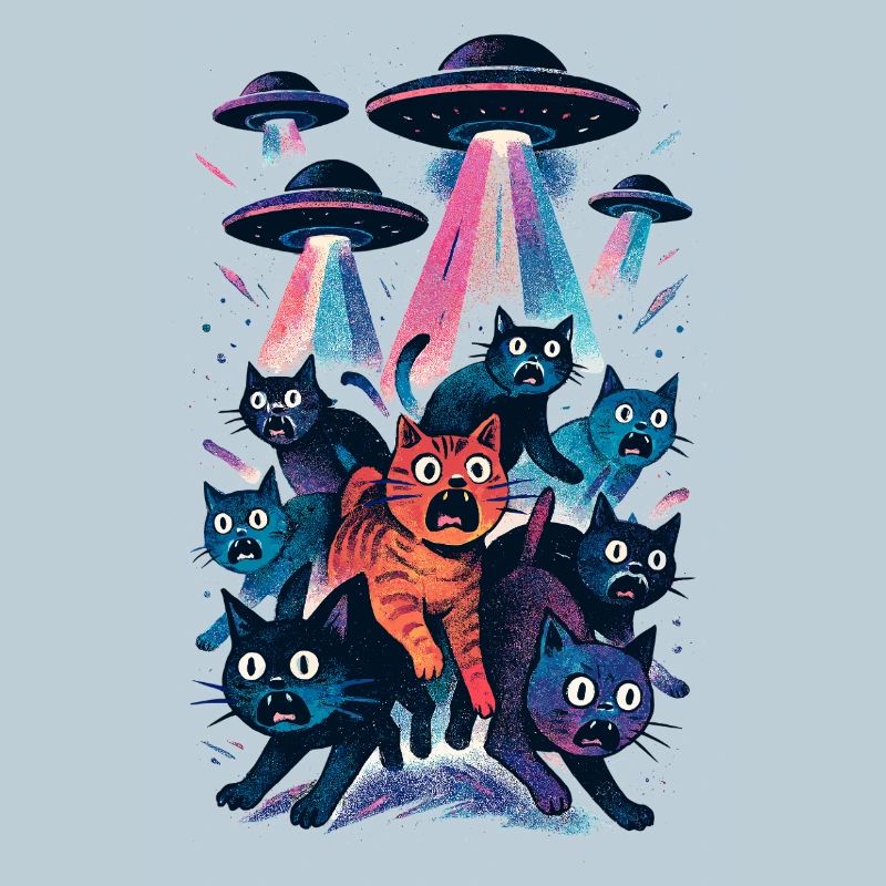Alien UFOs UFO Cat Cats Beaming Gift