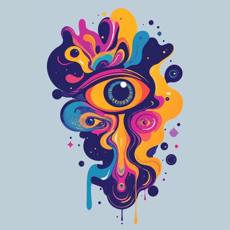 Graphismes d’art psychédélique colorés LSD