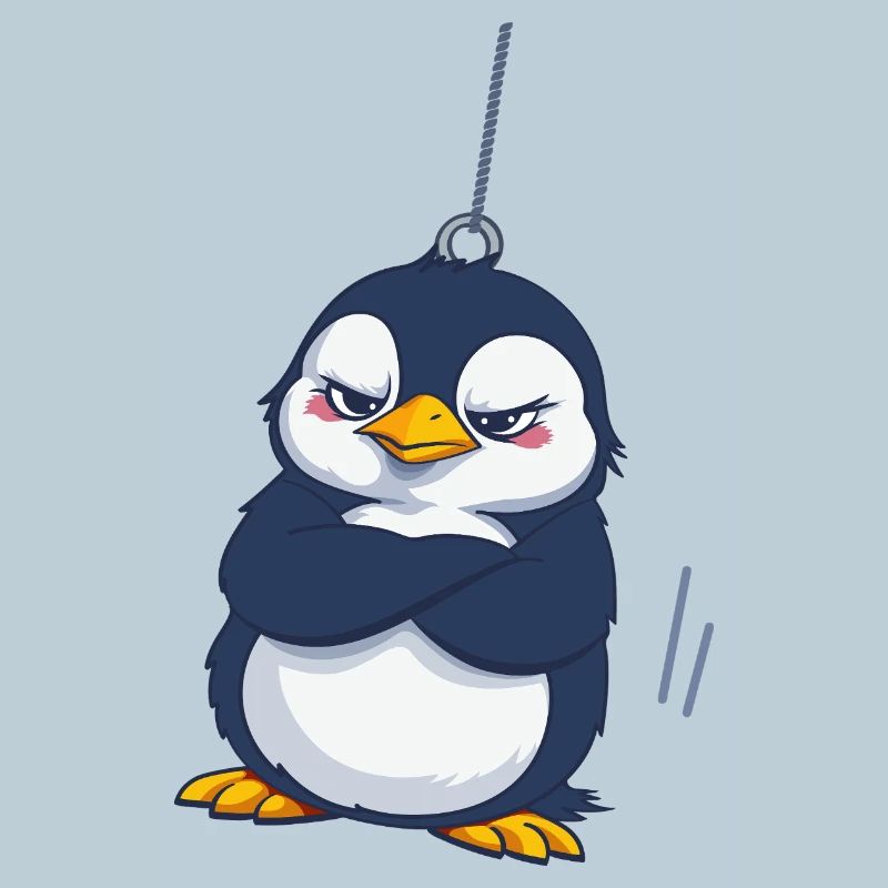 Grumpy Penguin Hanging