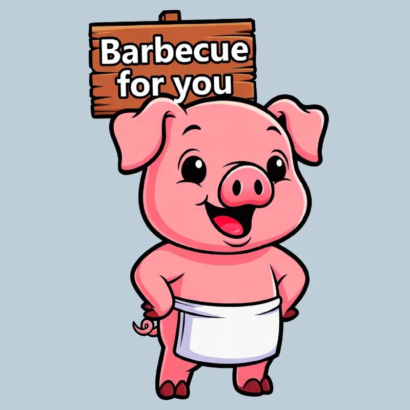 Grillen Schild mit Schwein