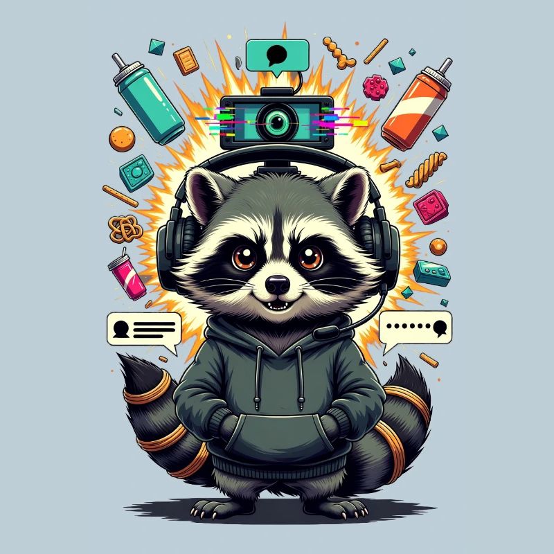 Waschbär Streamer 