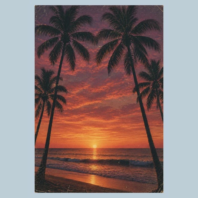 Sunset on the palm beach