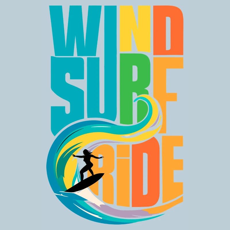 Windsurf Ride coloré Action Art - Eaux vibrantes