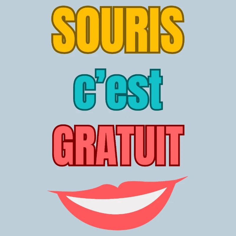 Souris c’est gratuit — typographie colorée