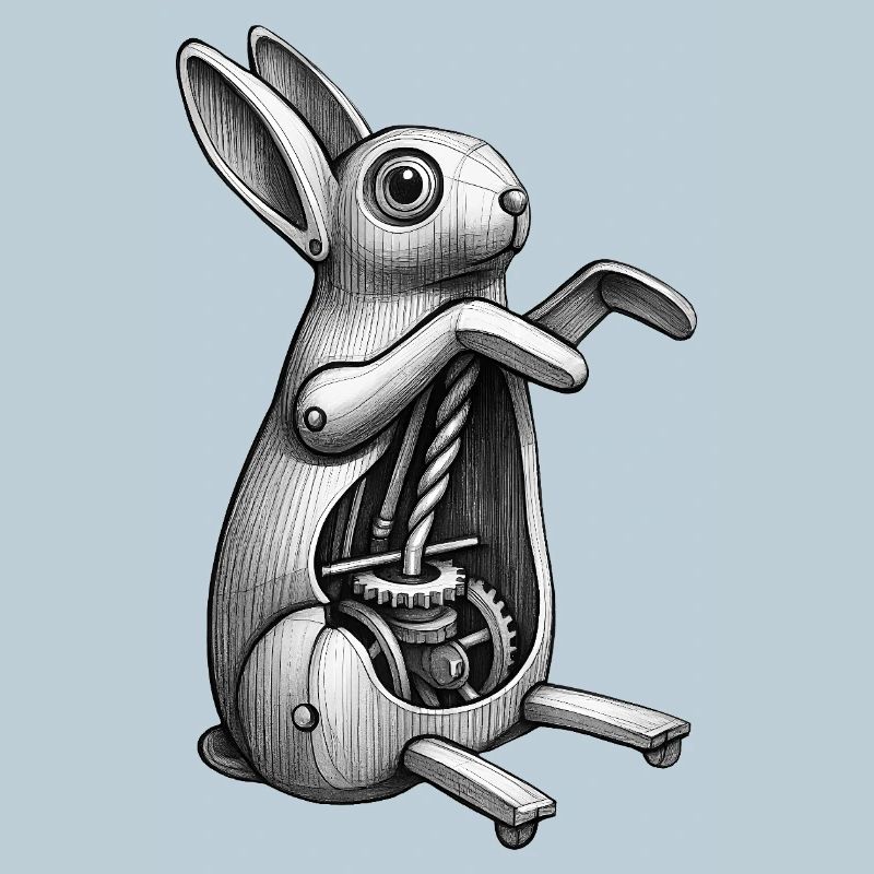 MECA RABBIT - black & white