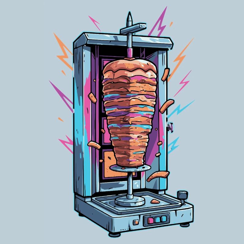 Neon Kebab Skewer Machine