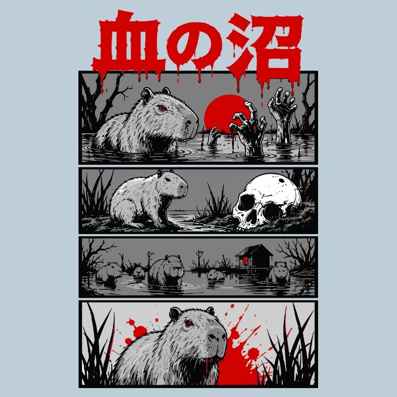 Horror Capybara Japan Style