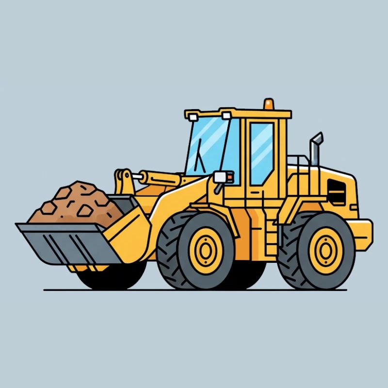 Machine de construction à chargeuse sur pneus