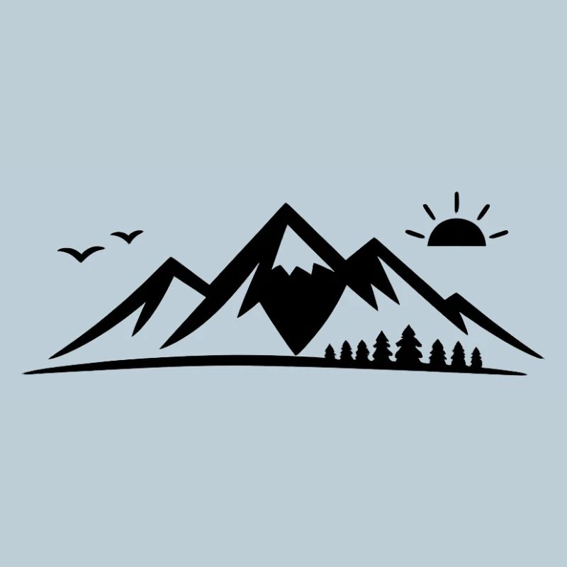 Bergsilhouette mit Sonne
