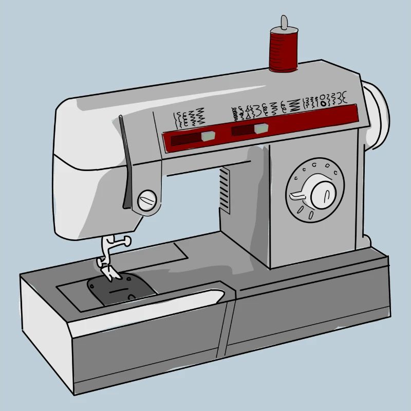 Seamless Sewing Machine Illustration