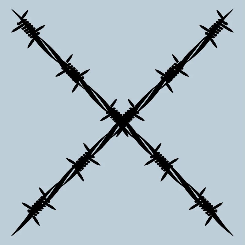 Barbed wire crossed