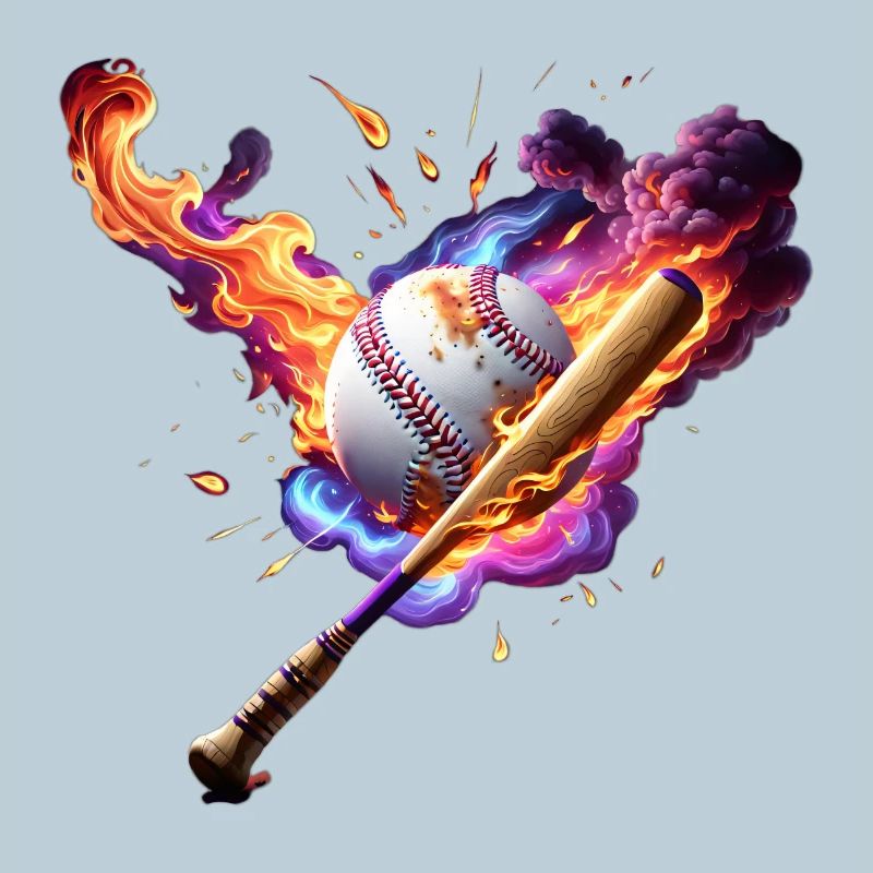 Baseball on fire.