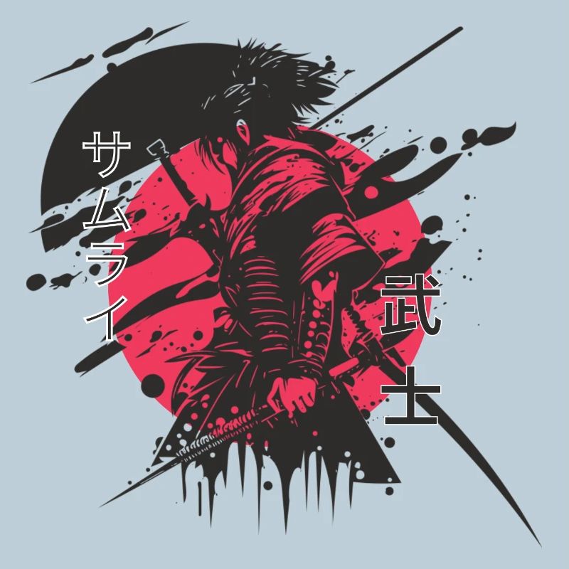 Elefanten Samurai Neon Druck
