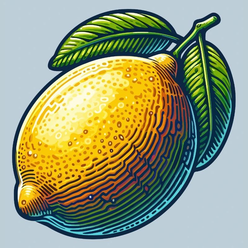 Citron éclatant et feuilles vertes