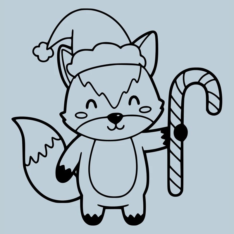 Weihnachtsfuchs mit Candy Cane Illustration
