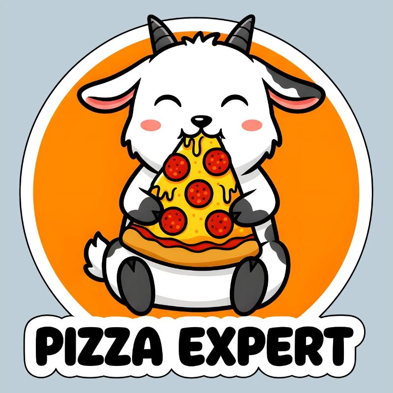 Expert en pizza de chèvre mignonne - Tranche de mangeur d’animaux heureuse