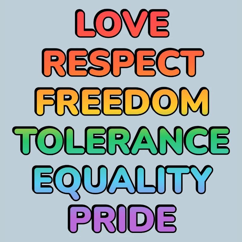 Pride Values Rainbow Text