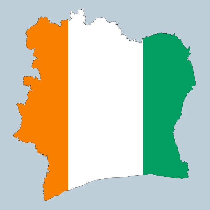 Stylized tricolor ivory coast map