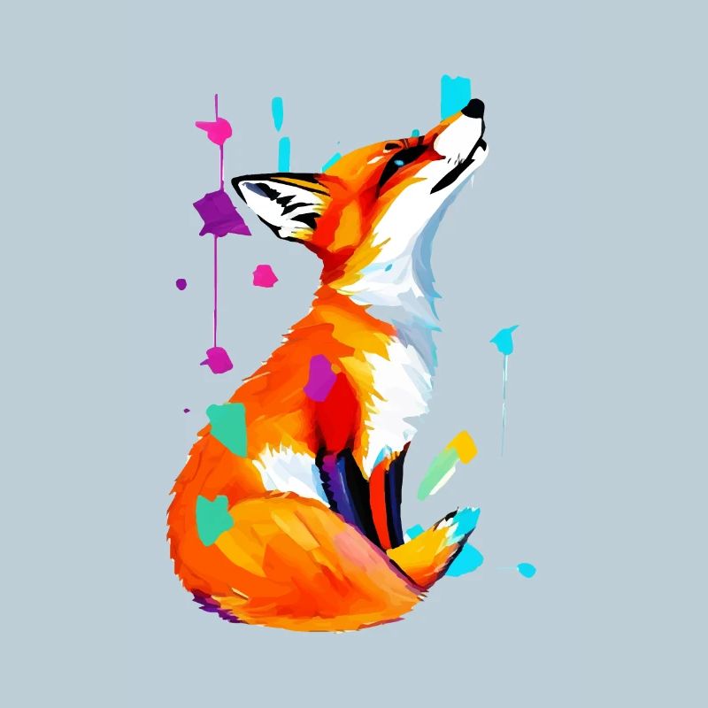 Renard de l’explosion de couleurs,