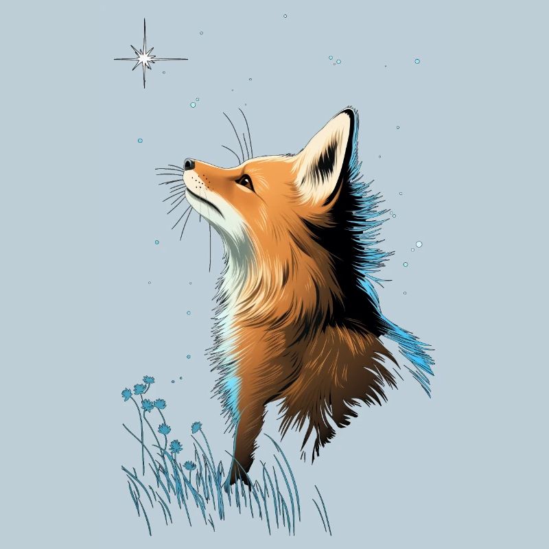 Fuchs mit Sternenhimmel