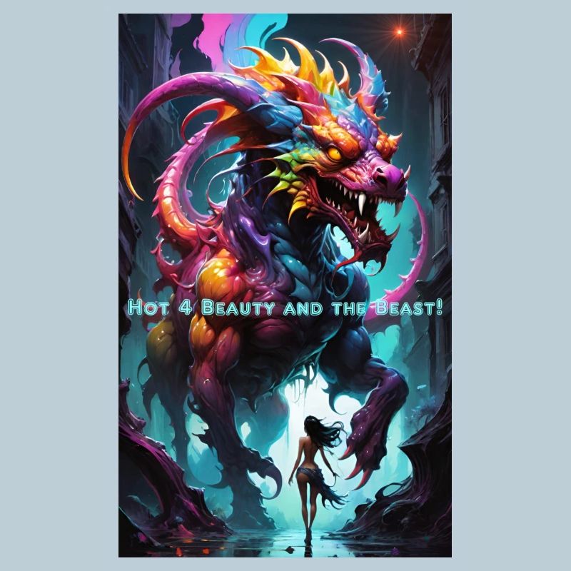 Fabelhaftes Drachen 👹 Motiv mit Neonfarben
