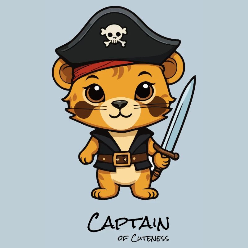Chaton pirate avec un sabre