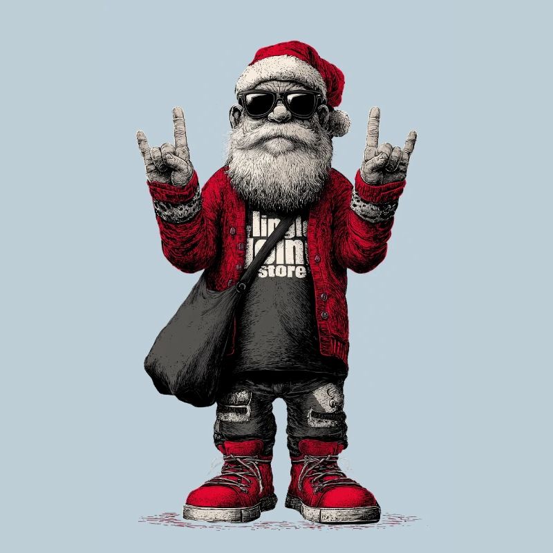 Père Noël à bascule avec des lunettes de soleil