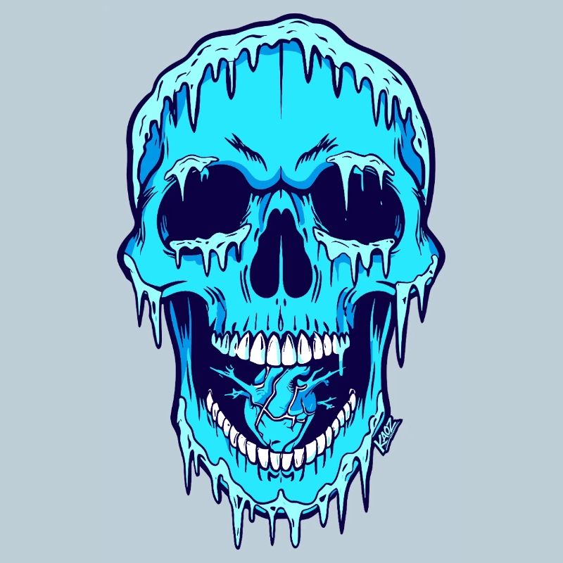 Melting Blue Skull