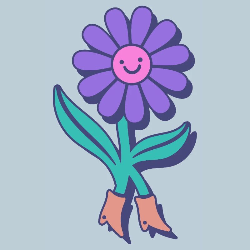 Fleur heureuse dessin animé