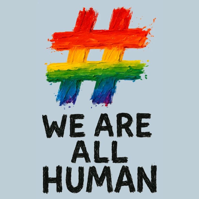 #WeAreAllHuman - Conception d’aquarelle arc-en-ciel