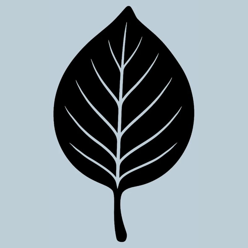 Black Leaf Line Style