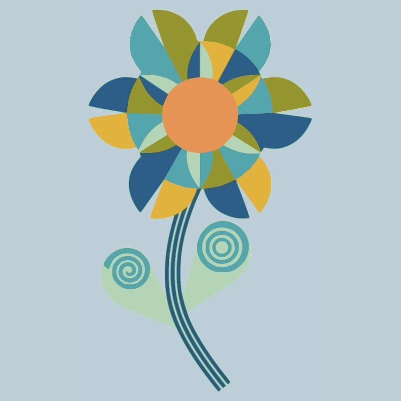 Graphic floral pattern in warm colours
