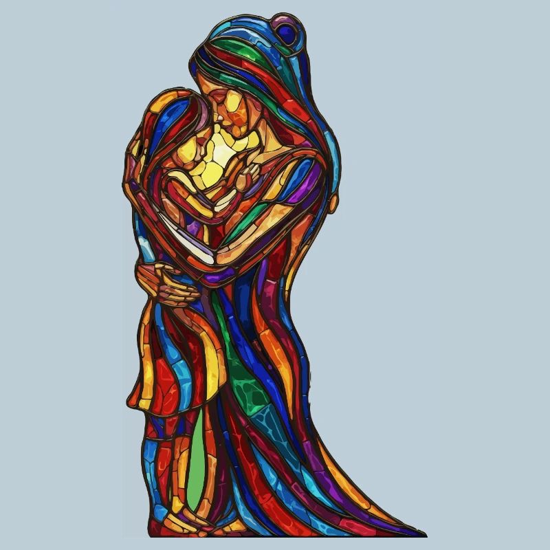 Vitraux mère et enfant