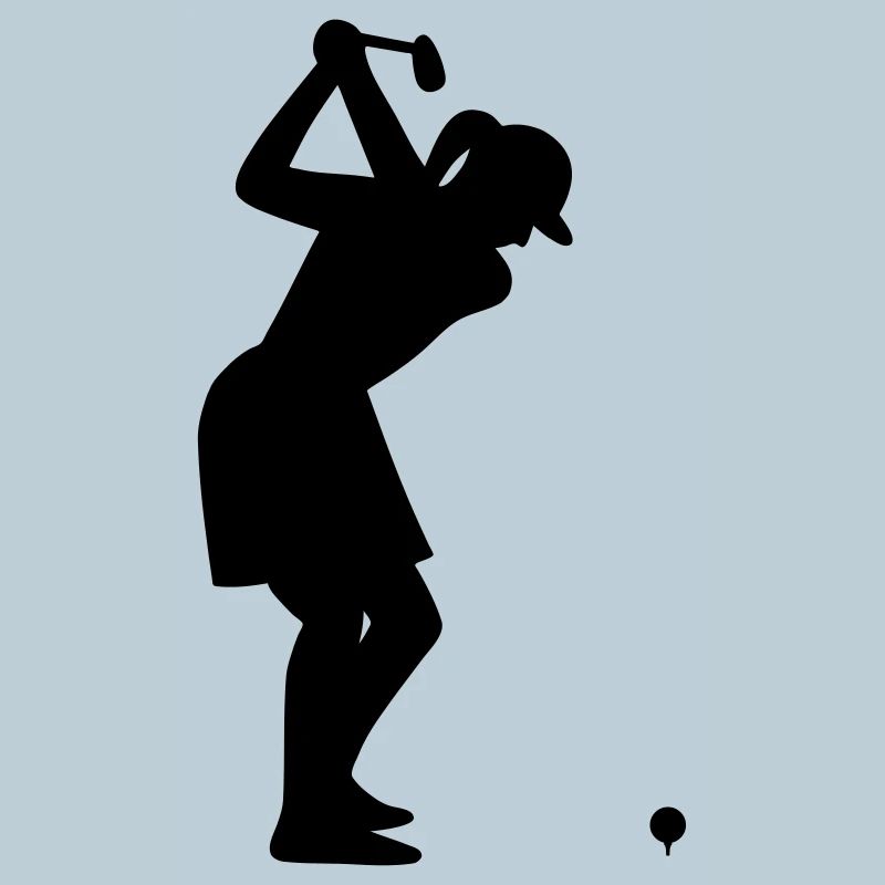 Golferin mit Golfball beim Abschlag
