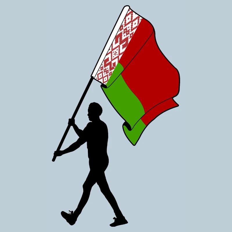 Flag Belarus man walking