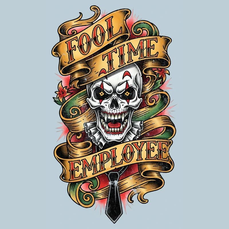 Fool Time Employee Skull