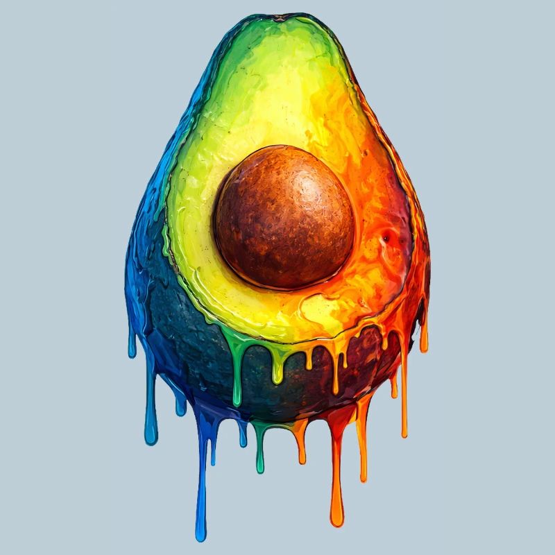 Avocado with a colorful gradient