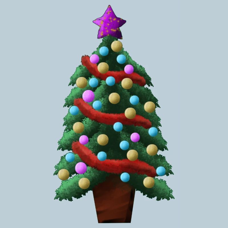 Stickers - Christmas tree with baubles