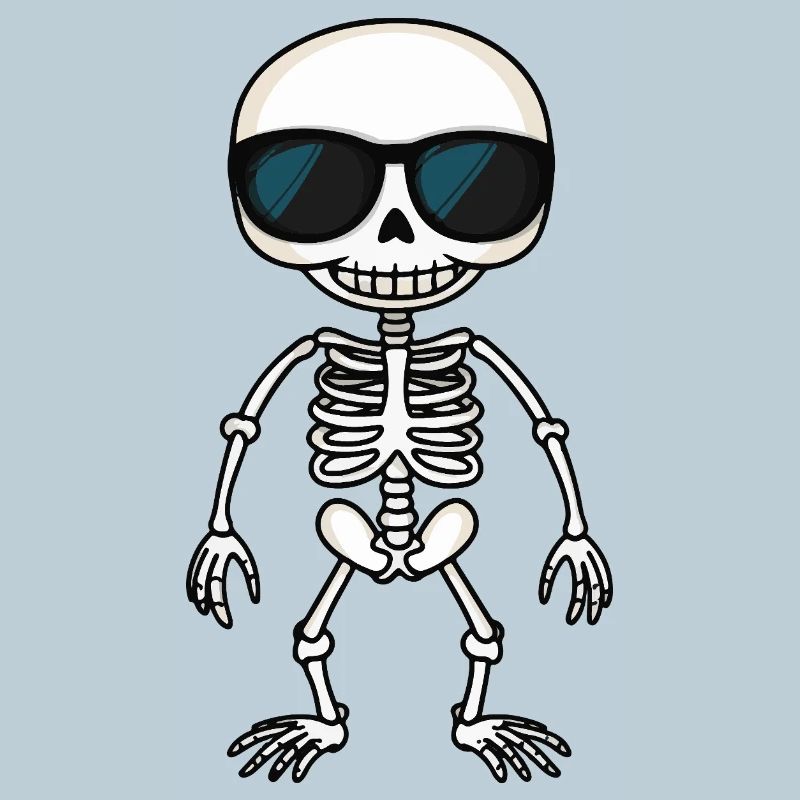 Skeleton with sunglasses