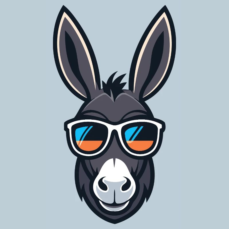 Donkey cartoon stylized sunglasses
