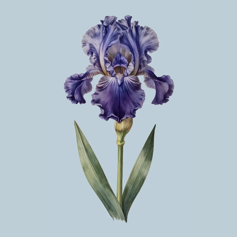 Purple iris on delicate stem