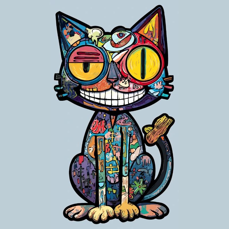 Katze Kunst Bunt Kätzchen