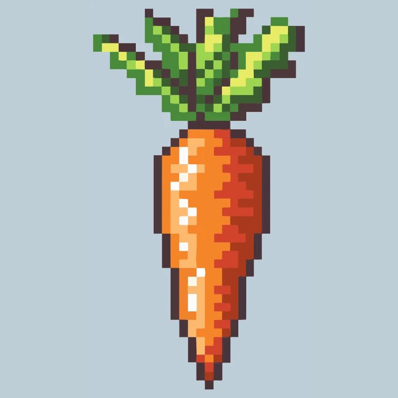 Pixel Carrot Retro Pixel Art