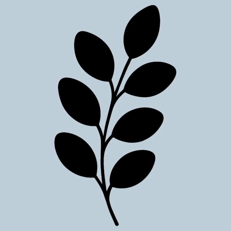 Branche de feuille à silhouette noire