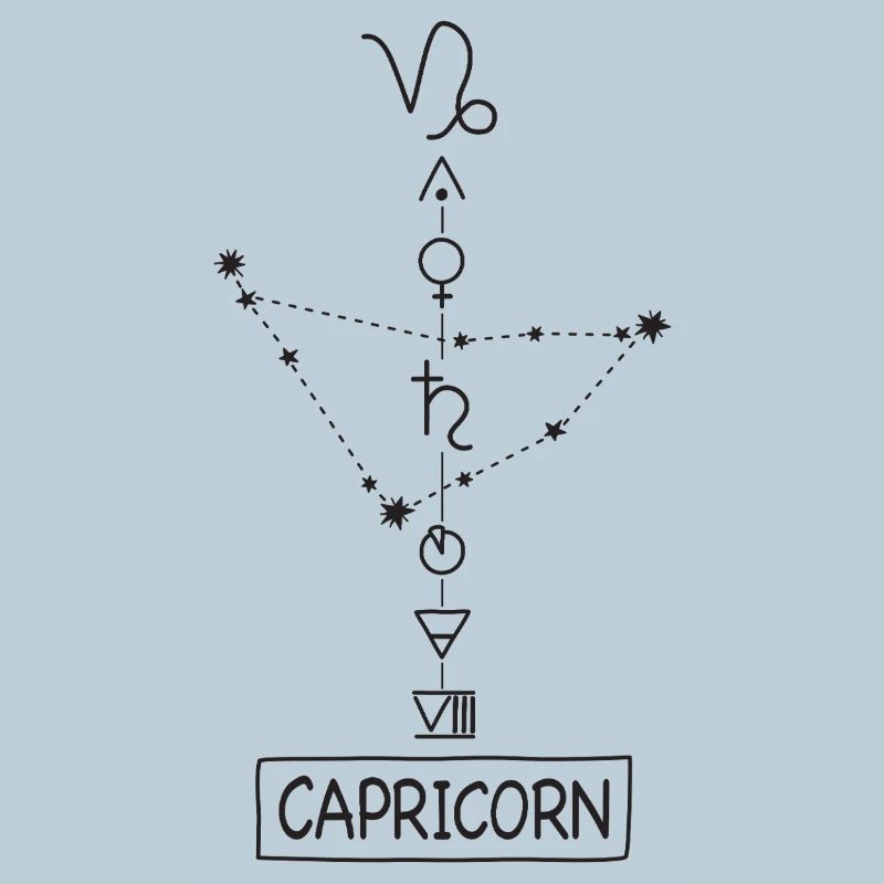 Capricorn - Steinbock Sternzeichen - schwarz