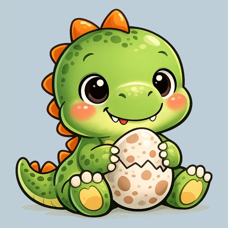 Dino with egg