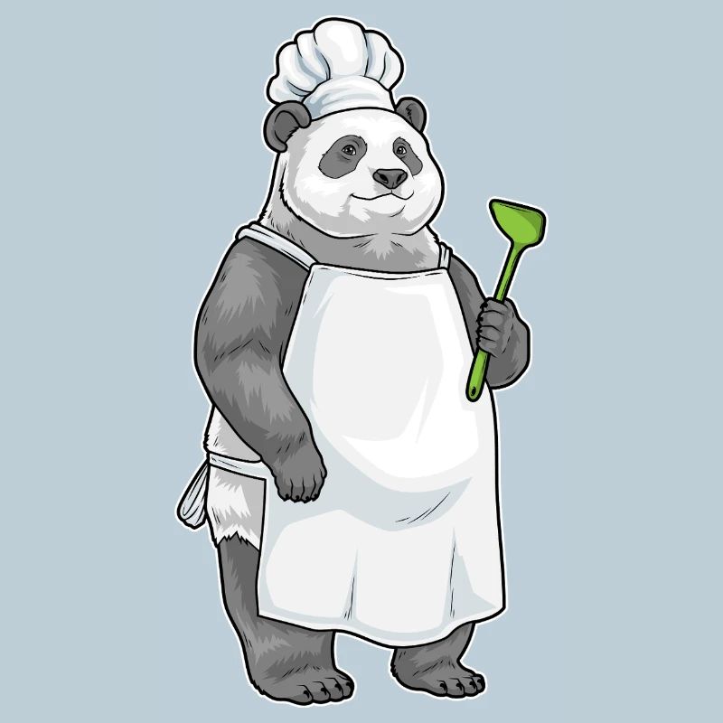 Cuisine de la spatule du cuisinier panda